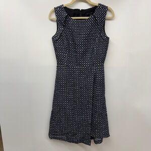 Banana Republic Womens Textured Tweed Sheath Dress Size 4 Blue White Black Twee